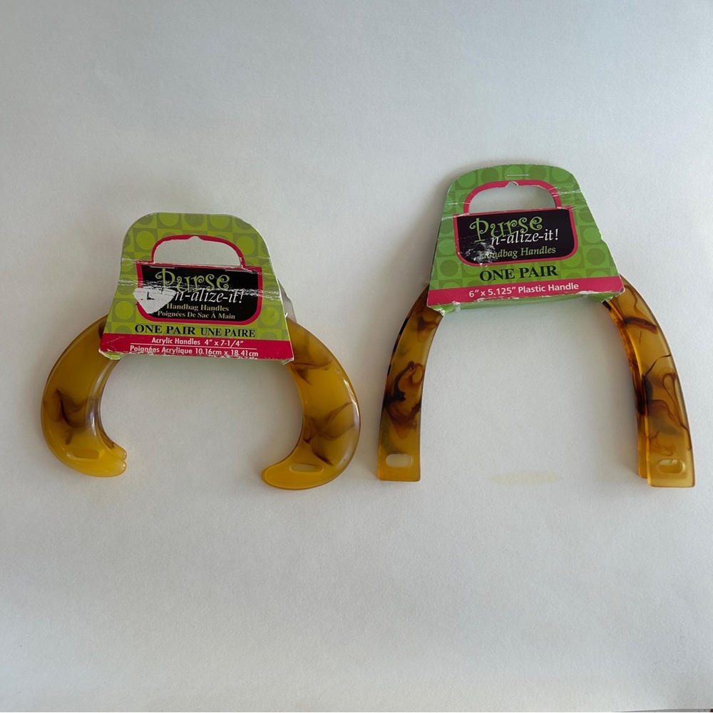 2 Pairs Faux Tortoise “Purse n-alize-it!” Handbag Handles